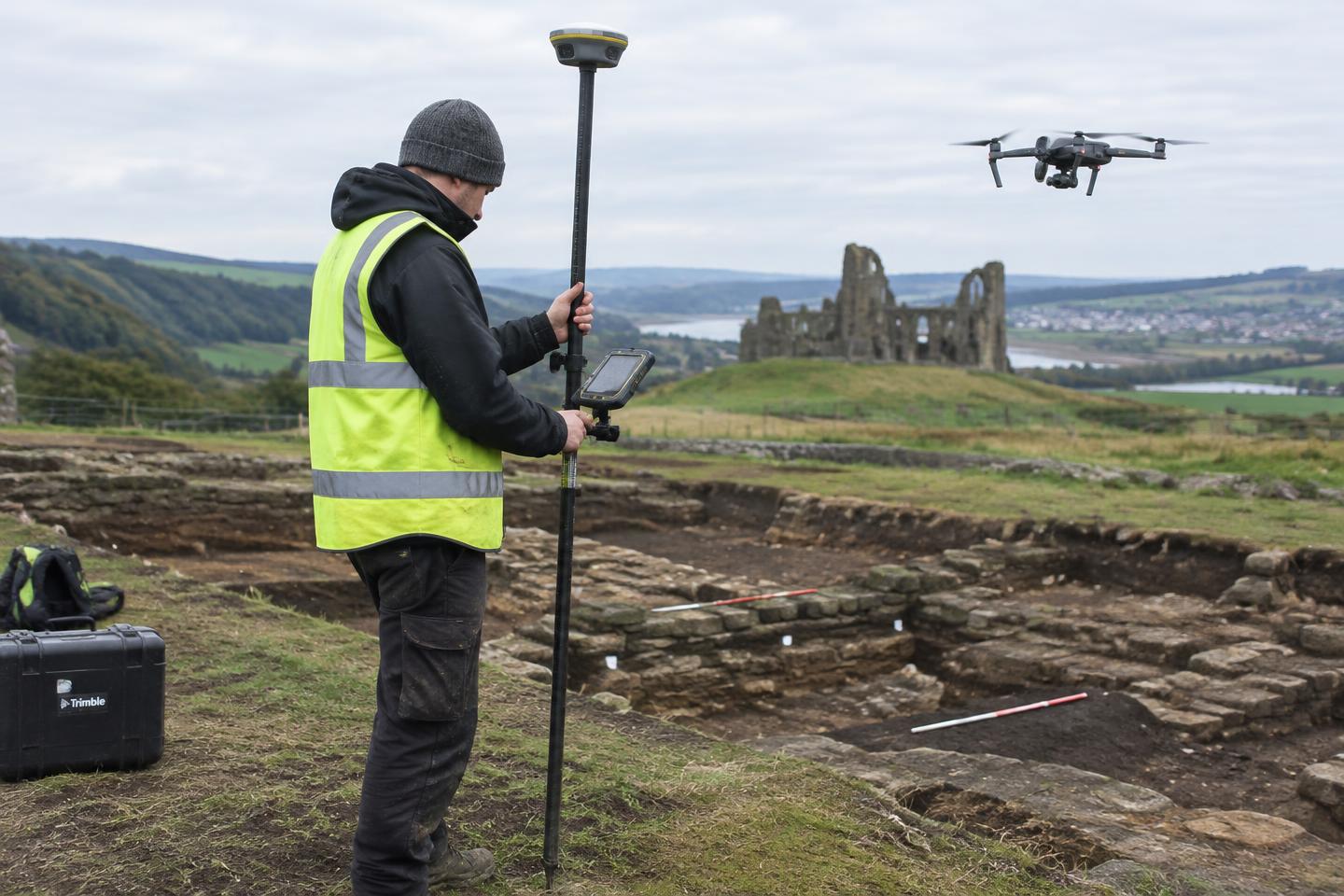GNSS survey and drone recording