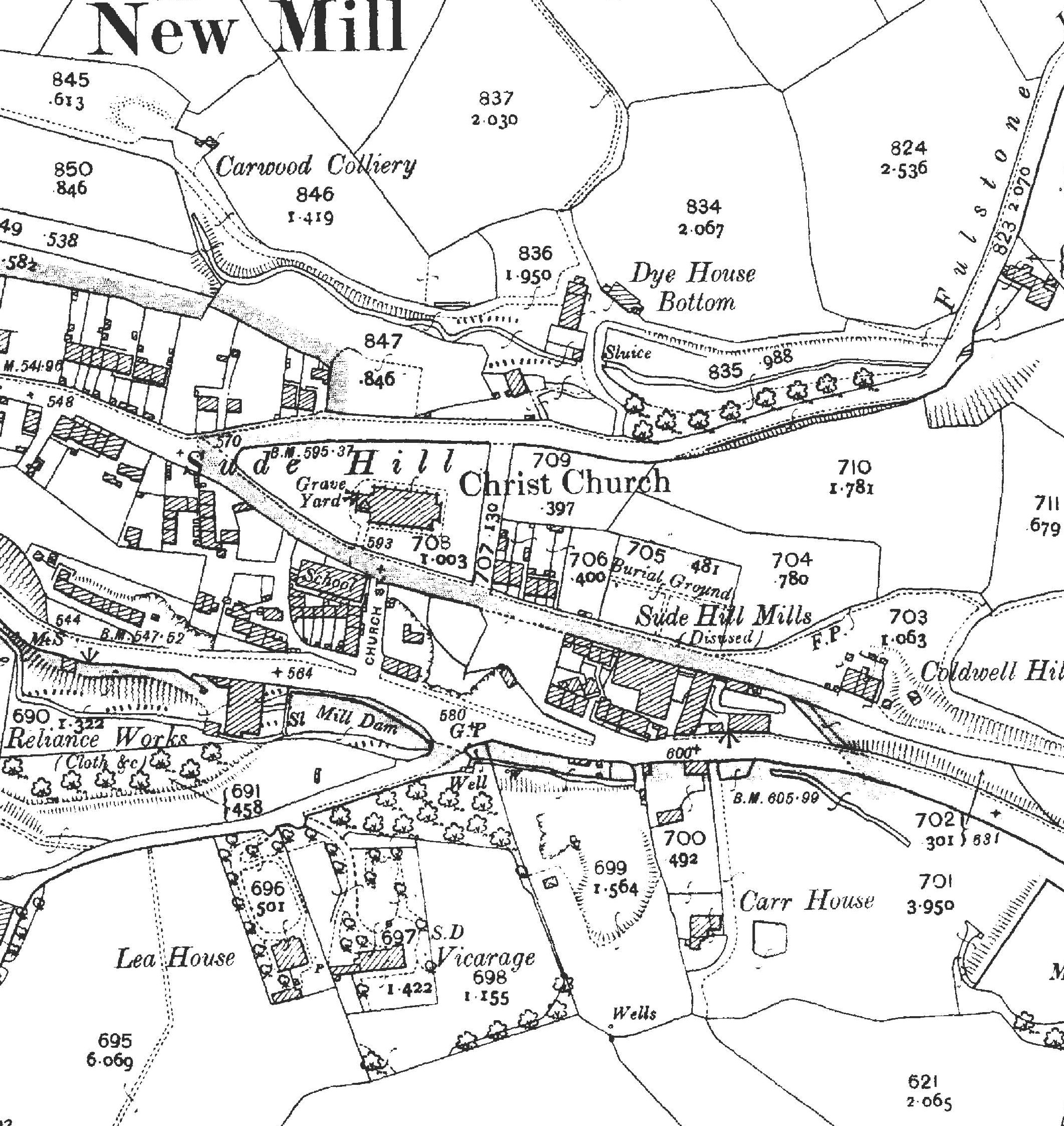 Former woollen spinning mill at New Mill recorded by MAP
